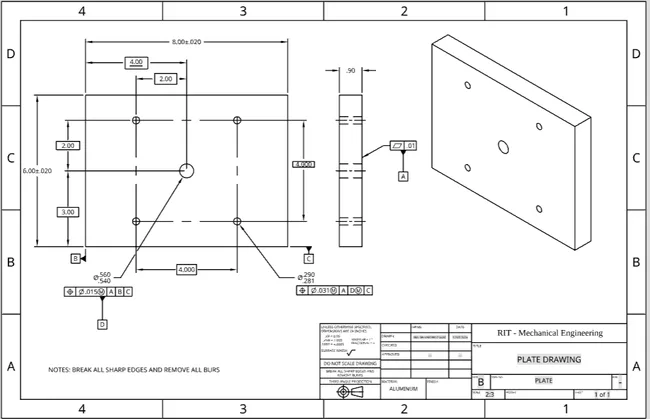Piston Manufacturing & Engineering Drawings — GD and T Drawing