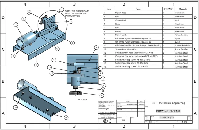 Piston Manufacturing & Engineering Drawings — Piston Drawing